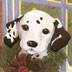 Furry Fellows Dalmatian Puppy with Wreath