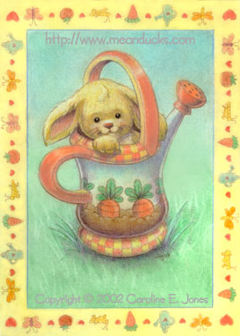 Spring Bunny greeting card concept